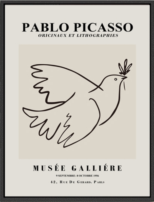 Picture of DOVE OF PEACE BY PABLO PICASSO Canvas Print Wall Art 80x60