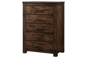Picture of VENTURA 5-Drawer Solid Wood Chest (Oak Brown)