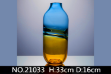 Picture of Large Blue/ Golden Swirl Glass Table Vase - #21033