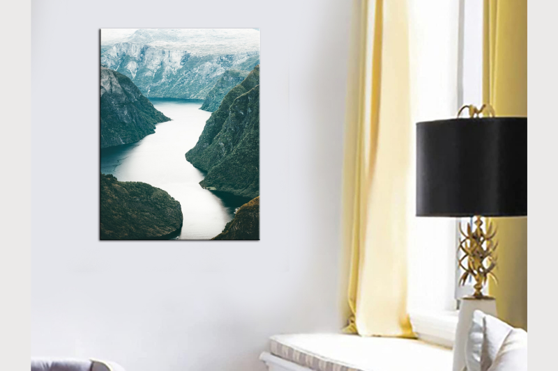 Picture of NORWAY FJORD Canvas Print Wall Art (80 x 60) Frameless