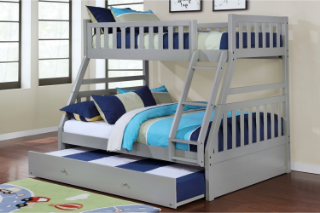 Picture of KEAN Single-Double Bunk Bed (Grey) - Bed Frame Only
