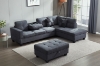 Picture of NEBULA Sectional Sofa with Storage Ottoman & Drop-Down Console (Dark Grey)