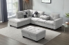Picture of NEBULA Sectional Sofa with Storage Ottoman & Drop-Down Console (Light Grey) - Facing Left