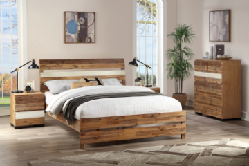 Picture of LEAMAN 5PC Acacia Wood Bedroom Combo Set in Queen/King Size