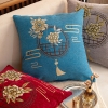 Picture of Oriental Style Chenille jacquard Pillow Cushion with Inner Assorted 45x45cm