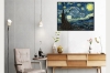 Picture of STARRY NIGHT BY VINCENT VAN GOGH - Black Framed Canvas Print Wall Art (90cm x 70cm)