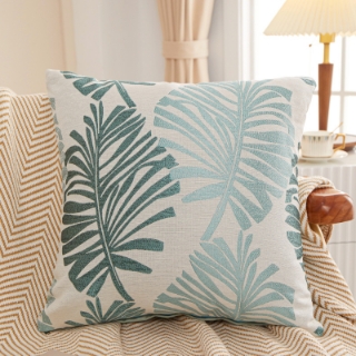 Picture of PALM LEAVES 3D JACQUARD PILLOW CUSHION WITH INNER - CUSHION 65142 GREEN 45x45CM