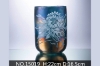 Picture of Medium Blue Tone Tile Etched Vase --#15019
