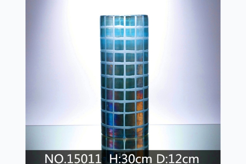 Picture of Medium Blue Tone Tile Vase-#15011