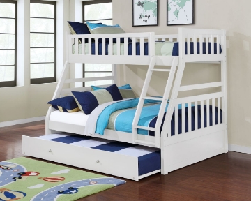 Picture of KEAN Single-Double Bunk Bed (White) - Bed Frame Only