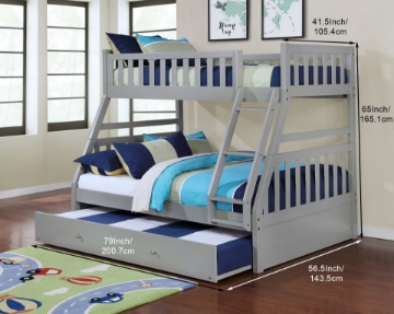 Picture of KEAN Single-Double Bunk Bed (Grey)