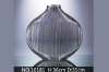 Picture of Medium Grey Glass Ribbed Vase--#10181