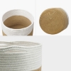Picture of JUTE Rope Plant Basket/ Storage Organizer *White & Natural 