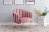 Picture of BLANEY Curved Flared Velvet Accent Chair (Pink)
