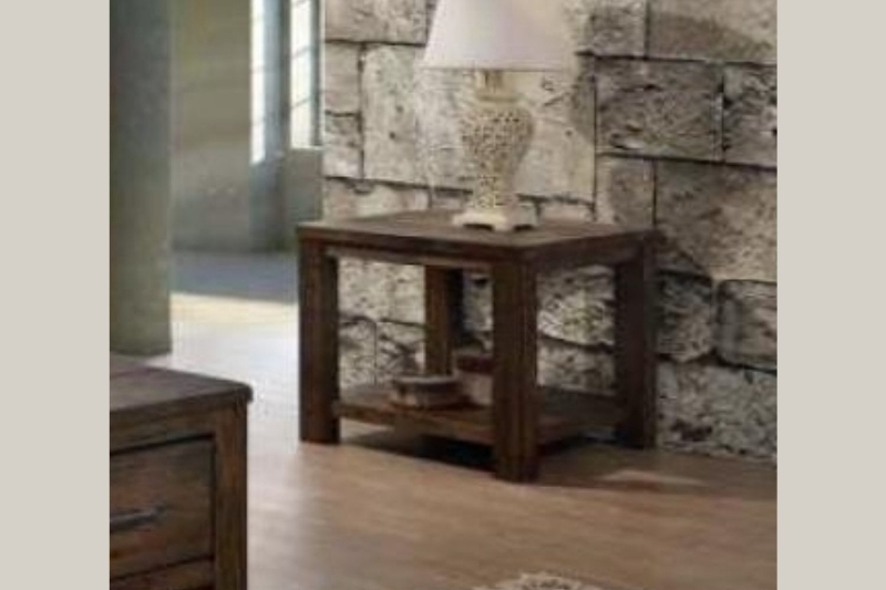 Picture of VENTURA Solid Wood End Table (Rustic Brown)