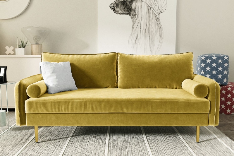 Picture of MARYJANET Velvet Sofa Range (Goldenrod) - Final sale