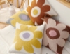 Picture of DAISY FLORAL STYLE SQUARE JACQUARD CUSHION WITH INNER (45CMX45CM) - WHITE BASE YELLOW DAISY