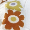 Picture of DAISY FLORAL STYLE SQUARE JACQUARD CUSHION WITH INNER (45CMX45CM) - WHITE BASE YELLOW DAISY