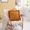 Picture of TASSEL HAND-KNITTED SQUARE CUSHION WITH INNER - LIGHT PINK