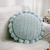 Picture of ROUND HAND-KNITTED TASSEL CUSHION WITH INNER (Dia 19.6") - BEIGE