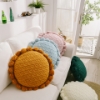 Picture of ROUND HAND-KNITTED TASSEL CUSHION WITH INNER (Dia 19.6") -  SKY BLUE
