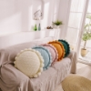 Picture of ROUND HAND-KNITTED TASSEL CUSHION WITH INNER (Dia 19.6") -  SKY BLUE