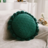 Picture of ROUND HAND-KNITTED TASSEL CUSHION WITH INNER (Dia 19.6") - GREEN