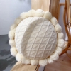 Picture of ROUND HAND-KNITTED TASSEL CUSHION WITH INNER (DIAMETER 50CM) - PINK