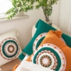 Picture of EMBROIDERED LINEN CUSHION WITH TASSEL AND INNER 45X45CM - PINK