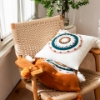 Picture of EMBROIDERED LINEN CUSHION WITH TASSEL AND INNER 45X45CM - MUSTARD