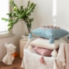 Picture of EMBROIDERED LINEN CUSHION WITH TASSEL AND INNER 45X45CM - BLUE
