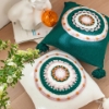 Picture of EMBROIDERED LINEN CUSHION WITH TASSEL AND INNER 45X45CM - GREEN