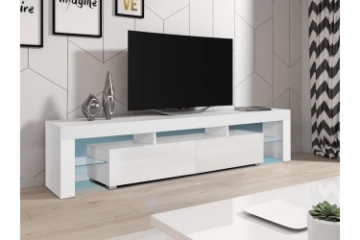 Picture of BLANC 78.5" TV Stand with LED lights (High Gloss White)