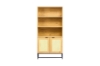 Picture of SAILOR 2 Door Bookshelf with Rattan (Oak)