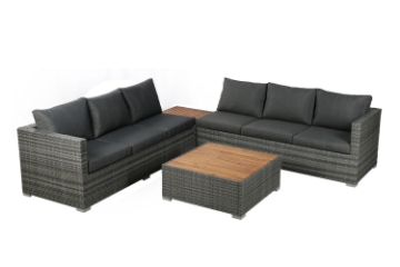 Picture of CONNERY Aluminum Frame Outdoor Sectional Sofa Set with Coffee Table & Corner Table