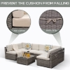 Picture of SUMMERFINDER 7-Piece Modular Outdoor Sectional Wicker Patio Set in Gray