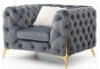 Picture of MANCHESTER 3+2+1 Button-Tufted Velvet Sofa Range (Gray) - Sofa