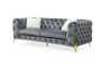 Picture of MANCHESTER 3+2+1 Button-Tufted Velvet Sofa Range (Gray) - Sofa