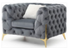 Picture of MANCHESTER 3+2+1 Button-Tufted Velvet Sofa Range (Gray) - Sofa and Loveseat