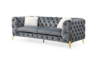 Picture of MANCHESTER 3+2+1 Button-Tufted Velvet Sofa Range (Gray) - Armchair