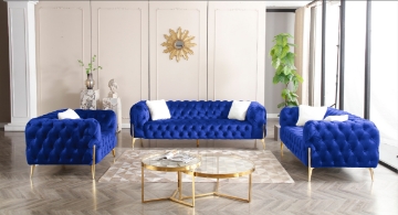 Picture of Norfolk  Button-Tufted Fabric  Sofa Range Blue 
