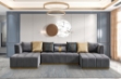 Picture of HALOTINE U-Shape Velvet Sectional Sofa (Grey)