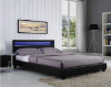 Picture of MOBBY Faux Leather Bed Frame with LED Color Changing in Eastern King Size (Black)