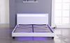 Picture of MOBBY Faux Leather Bed Frame with LED Color Changing in Eastern King Size (White)