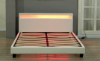 Picture of MOBBY Faux Leather Bed Frame with LED Color Changing in Eastern King Size (White)