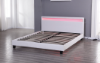 Picture of MOBBY Faux Leather Bed Frame with LED Color Changing in Eastern King Size (White)