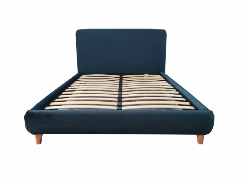 Picture of MADRID-II Velvet Bed Frame in Double/Queen Size (Malta Peacock)