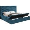 Picture of GALLERIA Velvet Storage Bed Frame in King/Queen Size (Blue)