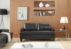 Picture of KNOLLWOOD Air Leather Sofa Range (Black) - Loveseat + Sofa Set