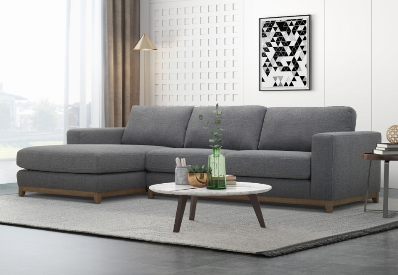 Gray sectional deals left facing